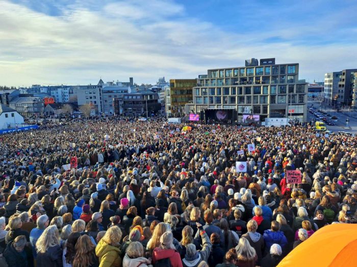 Close to 100,000 Gather in Reykjavik to Commemorate Historic 1975 Women’s Strike